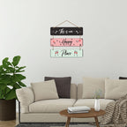 Artvibes This Is Our Happy Place Decorative Wall Art MDF Wooden Wall Hanger for Living Room | Quotes Decor Item | Home Quotes Wall Hanging | Modern Decor Items | Wall Poster | Unique Gift (WH_5304N)
