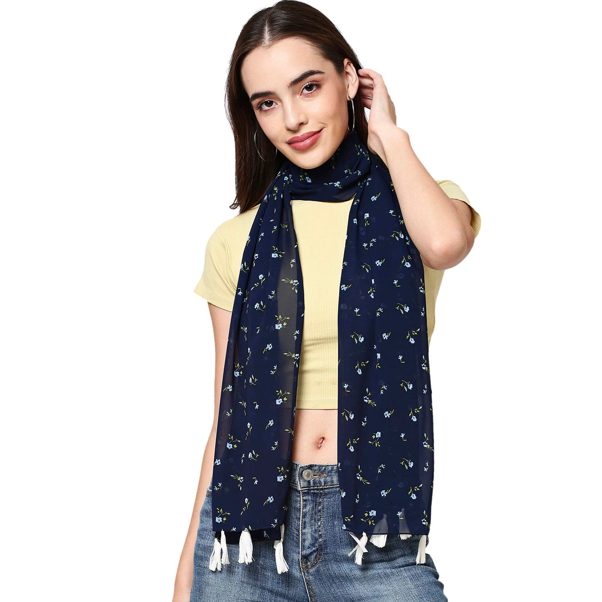 SAHIL SCARF Premium Multicolor Scarf Lightweight & Comfortable for All Seasons Combo of 5 (180x55cm)