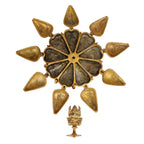 Svarup Brass Chopad Ganesha Idol in Gold Color Height 12 Inch Weight 2.4 Kg