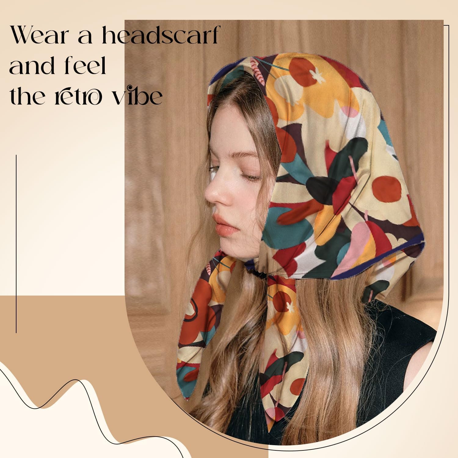 ULOS Women's Printed Shiny Dubai Style Luxury Floral Pattern Satin Head Scarf - Neck Scarf (Square)