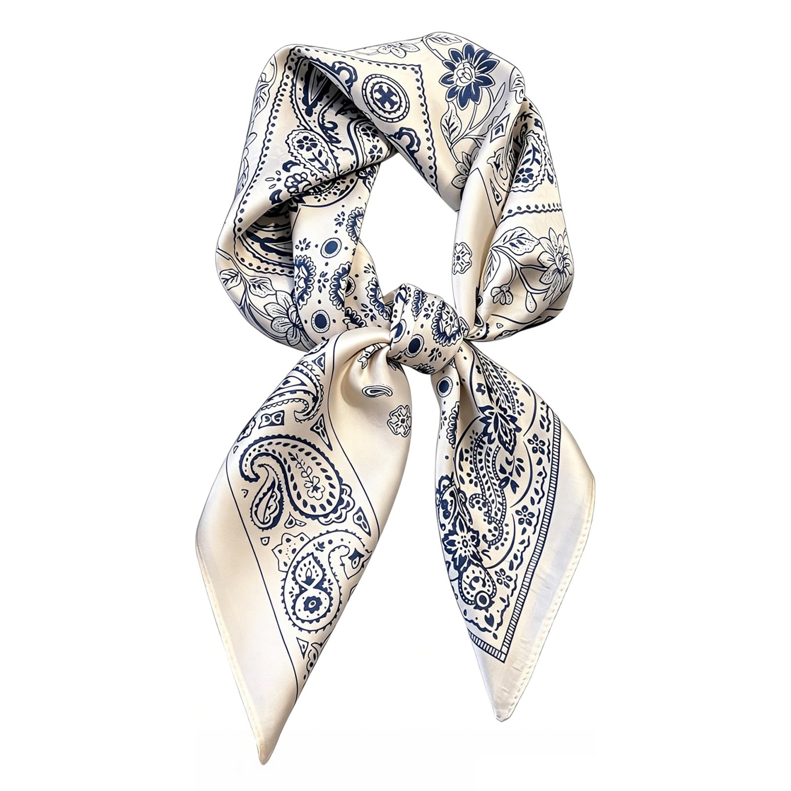 Mgbmyltm Scarf for Women Stylish 70x70cm Paisley Square Bandanas for Women Polyester Neck and Hair Wrap (1-Piece)