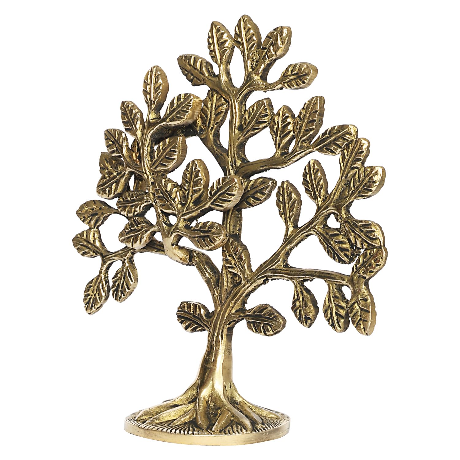 Svarup Brass Kalpavriksha Tree kalpvriksh Showpiece Fengshui Vaastu Tree of Life Good Luck Gift 15 cm.
