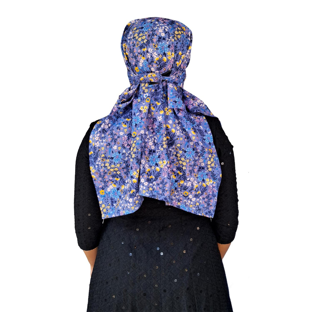 Switchon Scarf Hijab Rayon Printed fancy scarf for women Size Adjustable -Hook loop tape (Blue)