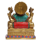 SVARUP Brass Ganesh Idol Statue Murti God Ganesha Vinayak Ganpati Sitting Sculpture Bhagwan Height 8 Inch