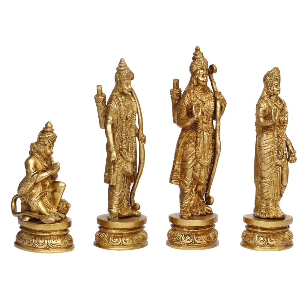 ARTVARKO Ram Darbar Brass Statue Shree Ram Ji Sita Laxman Hanuman Home Office D?cor Puja Idol Murti for Mandir Temple Gift Height 9 Inches.