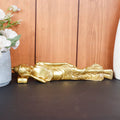 ARTVARKO Brass Sleeping Buddha Idol Resting Tibetan Budddhism Handcrafted Statue for Table Shelf Home Decor Murti Gift Living Room 10 Inch