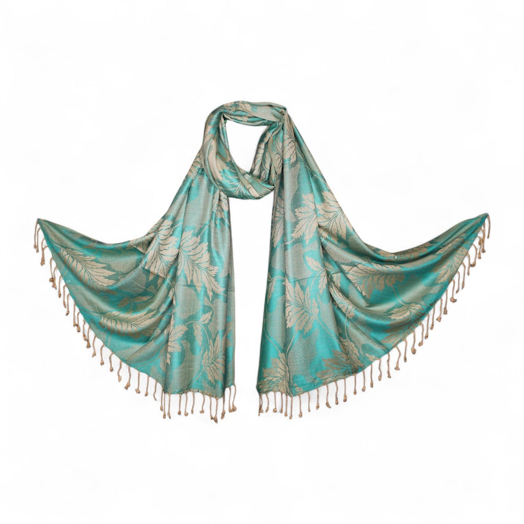 STOLE STUDIO Embellished Fancy Leaf Viscose Stole & Scarf
