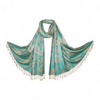 STOLE STUDIO Embellished Fancy Leaf Viscose Stole & Scarf