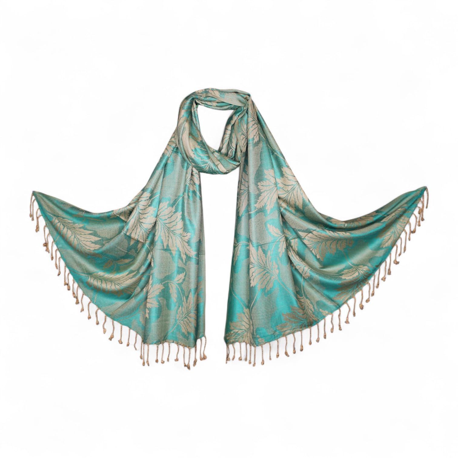 STOLE STUDIO Embellished Fancy Leaf Viscose Stole & Scarf
