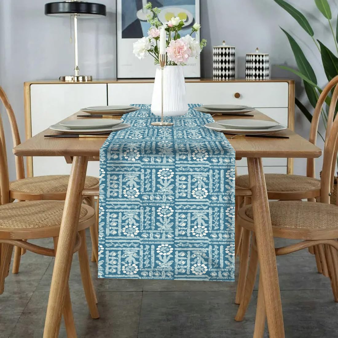 Furnishya Table Runner for 6 Seater Dining Table - Modern Decorative & Washable Runner for Dining | 13 X 72 Kafalo