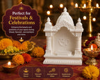 3D Printed Mini Temple for Car, Home, Office, Gifting 15cm (White)
