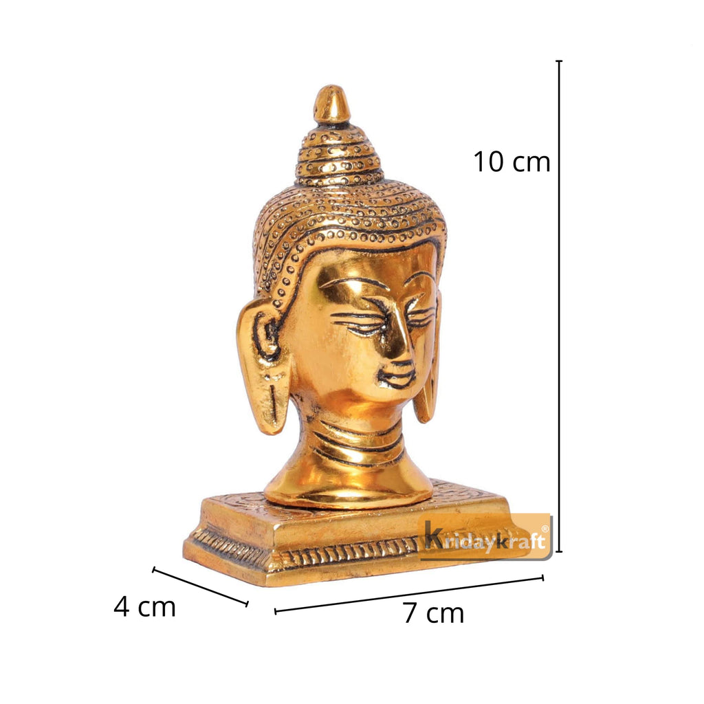 KridayKraft Lord Gautam Buddha Metal Statue Beautiful Gold Antique Finishing Meditation Buddha Murti Religious Idol for Home Office Decoration & Pooja Gifting Purpose Sculpture...