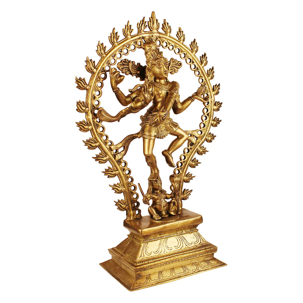 ARTVARKO Brass Metal Natraj Dancing Idol Murti Big Nataraja Shiva Statue for Home Decor Mandir Temple Showpiece Accesories Height 20 Inch.