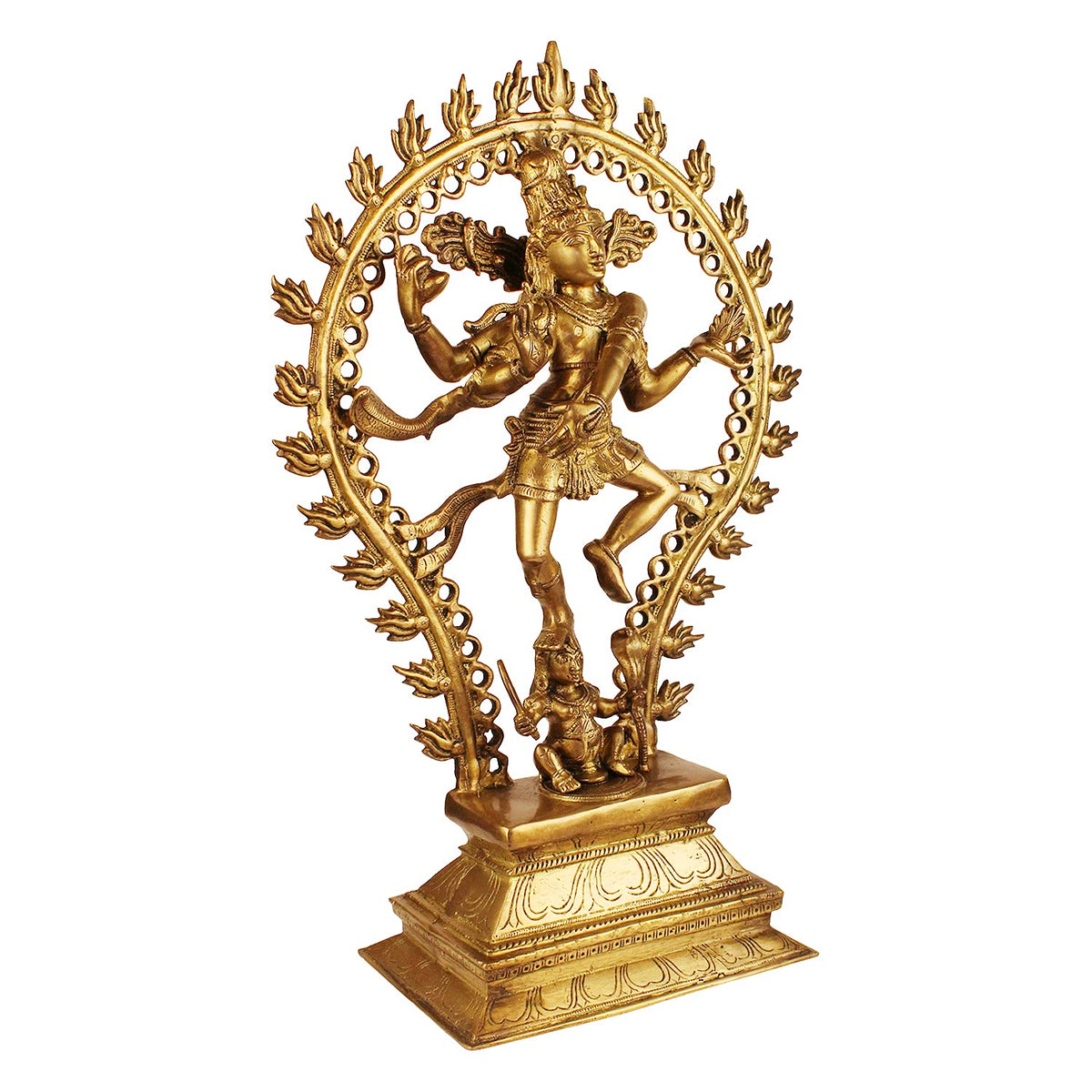 ARTVARKO Brass Metal Natraj Dancing Idol Murti Big Nataraja Shiva Statue for Home Decor Mandir Temple Showpiece Accesories Height 20 Inch.