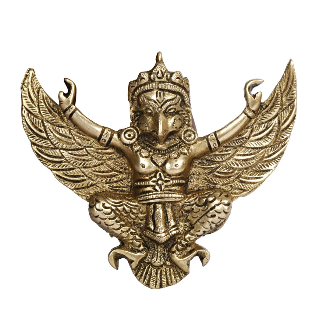 ARTVARKO Brass Garuda Wall Hanging Idol Statue Vishnu's Vehicle Vahana Eagle for Home Decor Entrance 5 Inch