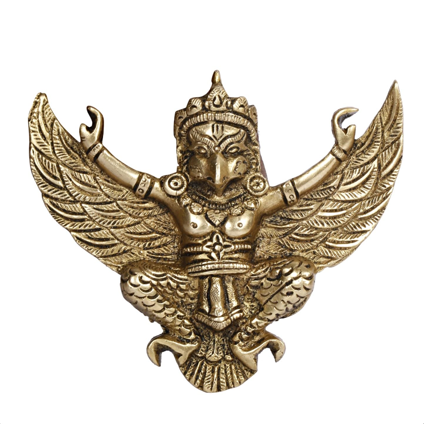 ARTVARKO Brass Garuda Wall Hanging Idol Statue Vishnu's Vehicle Vahana Eagle for Home Decor Entrance 5 Inch