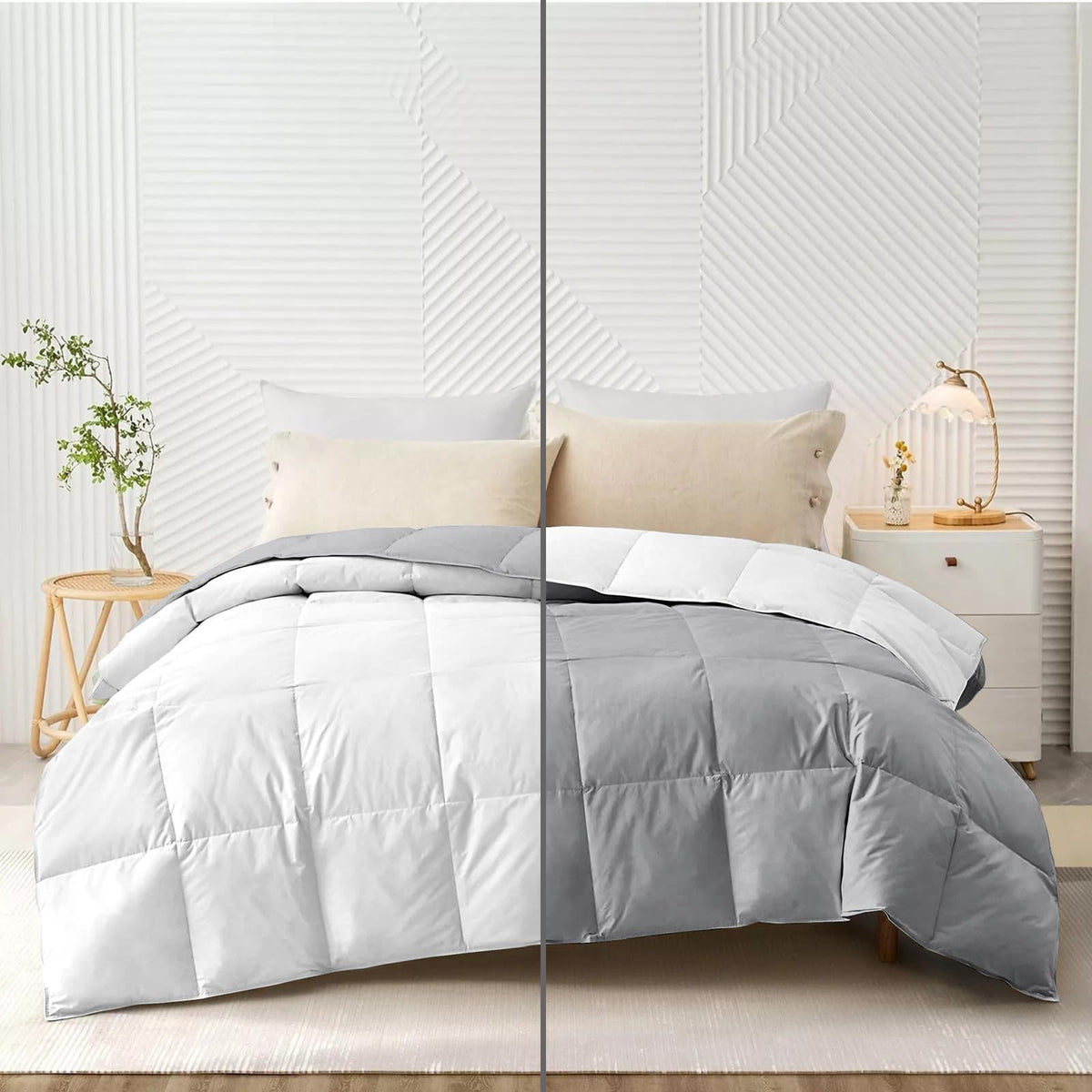 AYANSHI BEDDING Super Soft 100 GSM Ac Blanket/Ac Comforter Single Bed Summer Comforter Microfibre Lightweight (60 X 90 Inches) - Single Bed Comforter - White/Silver Grey Color Kafalo