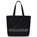 MASQ by Q-One Cute Genes Foldable Reusable Tote Bag for Women with Zip | College Bag for Girls | 100% Organic Canvas Tote for Shopping, Travel & Beach | (Border)