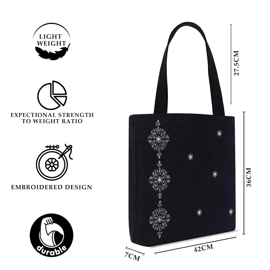 MASQ by Q-One Cute Genes Foldable Reusable Tote Bag for Women with Zip | College Bag for Girls | 100% Organic Canvas Tote for Shopping, Travel & Beach | (Urban)