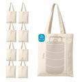 ECOCARRY 12x14 Inch (12 Pcs) Plain Canvas Tote Bag | 100% Organic Reusable 150 GSM Cotton Handbag for Shopping, Daily Use, Travel, Grocery, Gifting, Craft Diy, Painting, School, Office and Storage