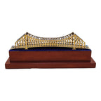 Glaxy Exports Handcrafted Brass Howrah Bridge Decorative Model, Golden, Traditional Indian Architecture, Table Top Display, 19x5x7 cm, Home Office Decor