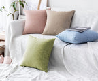 Khooti Decorative Jute Square Cushion Cover Throw Pillow Cover for Living Room Couch Diwan Single Seater Sofa, Modern Boho Large 26 x 26 Inches / 65 x 65 cm (Colour - Apple Green)(Set of 1 piece)
