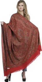 Exotic India Women's Shawl (SWL33-maroon_Multicoloured_Free Size)