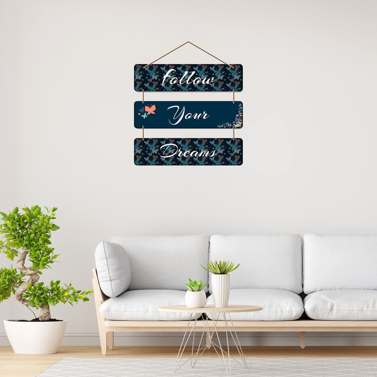 Artvibes Follow Your Dreams Printed MDF Wood Wall Hanger For Home | Quotes Decor Item | Motivational Wall Decor | Wall Accent | Graphic Art | Gift Items | Mdf Wall Decoration for Office (WH_5308N)