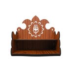 Life TIME Engineered Wood Hand Crafted Om Pattern Home Temple for Puja Temple for Home and Office l Puja Stand l Wooden Mandir, Traditional Pooja Mandir Prayer Shelve (Brown) (Pack of 1)