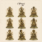 Shilpkala 2.3 Inch Brass Ultra Fine Ganesh, Laxmi & Saraswati Ji Brass Idol (Statue, Murti) for Table, Home & Office Decor, Worship & Gift