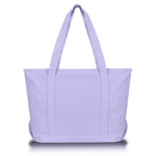 DALIX Womens 23 Deluxe 24 oz. Cotton Canvas Tote Bag Zippered, Lavender, Large