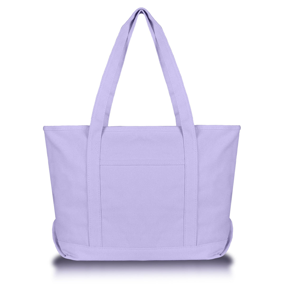 DALIX Womens 23 Deluxe 24 oz. Cotton Canvas Tote Bag Zippered, Lavender, Large