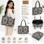 Global Impex Stylish Buoy Tote Bag for Girls & Women | Sturdy Cotton Blend Jacquard | Double Shoulder Ladies Handbag Purse For Daily & Office,Travel Use | Zip Pocket | Handcrafted