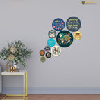 Artvibes The Future Depends On What You Do Today Round Shape MDF Wooden Wall Decor Items | Motivational Wall Decor | Wall Accent | Gift Items | Office Wall Decoration Items (WPS_146N), Set of 11