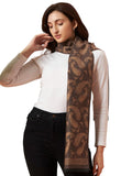 Ravaiyaa - Attitude is everything Women's Winter Warm Scarf Cashmere Reversible Wool Muffler Paisley Design (Brown Paisley)