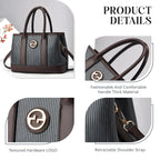 SYGA Women's Handbag | Tote Bag with Dual Tone Ribbed Texture | Elegant Shoulder Bag for Office & Casual Use(Gray)