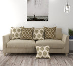 Trance Home Linen Cotton 16X16 In Cushion Covers Only For Sofa & Diwan, Throw Pillow, (16X16 In, 40x40Cm, Damask & Dori Forest Green), Set of 5