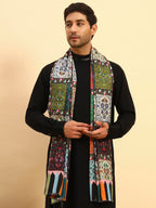 Pashmoda Men Floral Sonata Royal Fine Soft Bamboo Fibre Stole, Multicoloured Design, Evening Wrap, Luxury Pashmina Style Scarf, Wrap, Sustainable and Natural Fabric (Size 28x80,Multi colour) MISST32