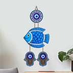 Artvibes Lucky Fish Wall Decor for Home Entrance | Evil Eye Hanging for Positive Energy & Protection | MDF Vastu Decorative Art for Living Room | Bedroom | Office & Main Door | Gift Item (WH_8538N)