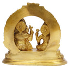 ARTVARKO Brass Ganesha Laxmi Ganesh Lakshmi Bhagwan Luxmi Idol Sitting Statue for Home Office Success Entrance Décor Diwali Pooja Good Luck Gift(7.5x7 Inch Gold)