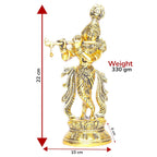 KridayKraft Lord Krishna Metal Statue,Krishna Murti Playing Flute for Temple Pooja,Decor Your Home,Office & Gift Your Relatives,Showpiece Figurines,Religious Idol,Gift Article...