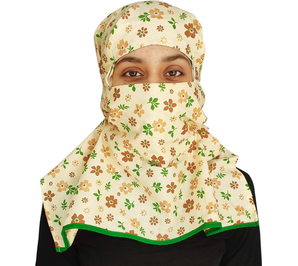 Switchon Export quality Cotton Innovative scarf with closer Hook and Loop Tape - Multi (Brown)