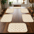 TheTableTales Placemats Pack of 6, Premium Waterproof Heat Resistant Dining Table Mats | Washable PU Leather Mats for Dinner | Non Slip Pad for Home Kitchen Restaurant (45 x 30 cm, Lotus Casa) Kafalo