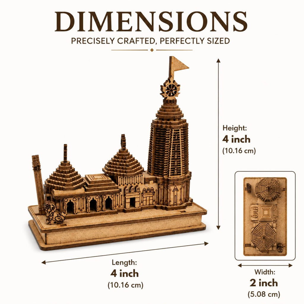 JAGANNATH Temple Wooden 3D Model MANDIR (4 INCH Height)