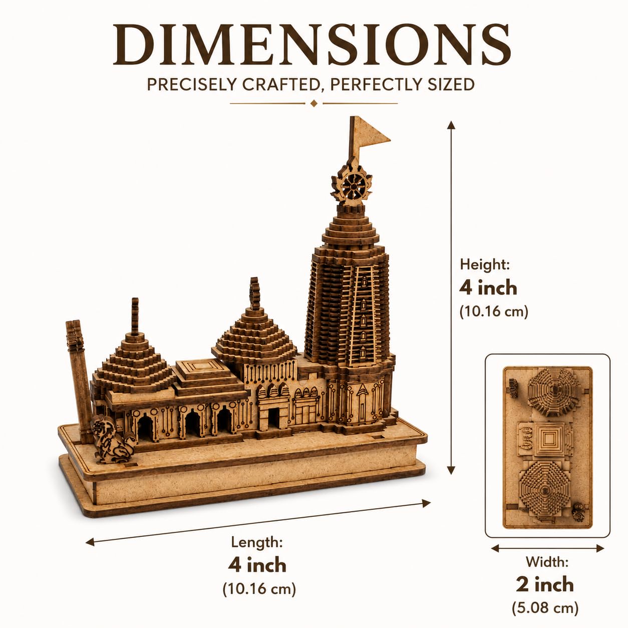 JAGANNATH Temple Wooden 3D Model MANDIR (4 INCH Height)