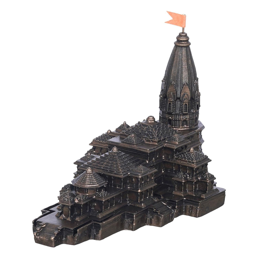 CraftChakra Ram Mandir Ayodhya Model 3D Authentic Design | Ayodhya Ram Mandir Model Resin for Home Temple Home Decor & Gifts (9 Inch Length), Grey