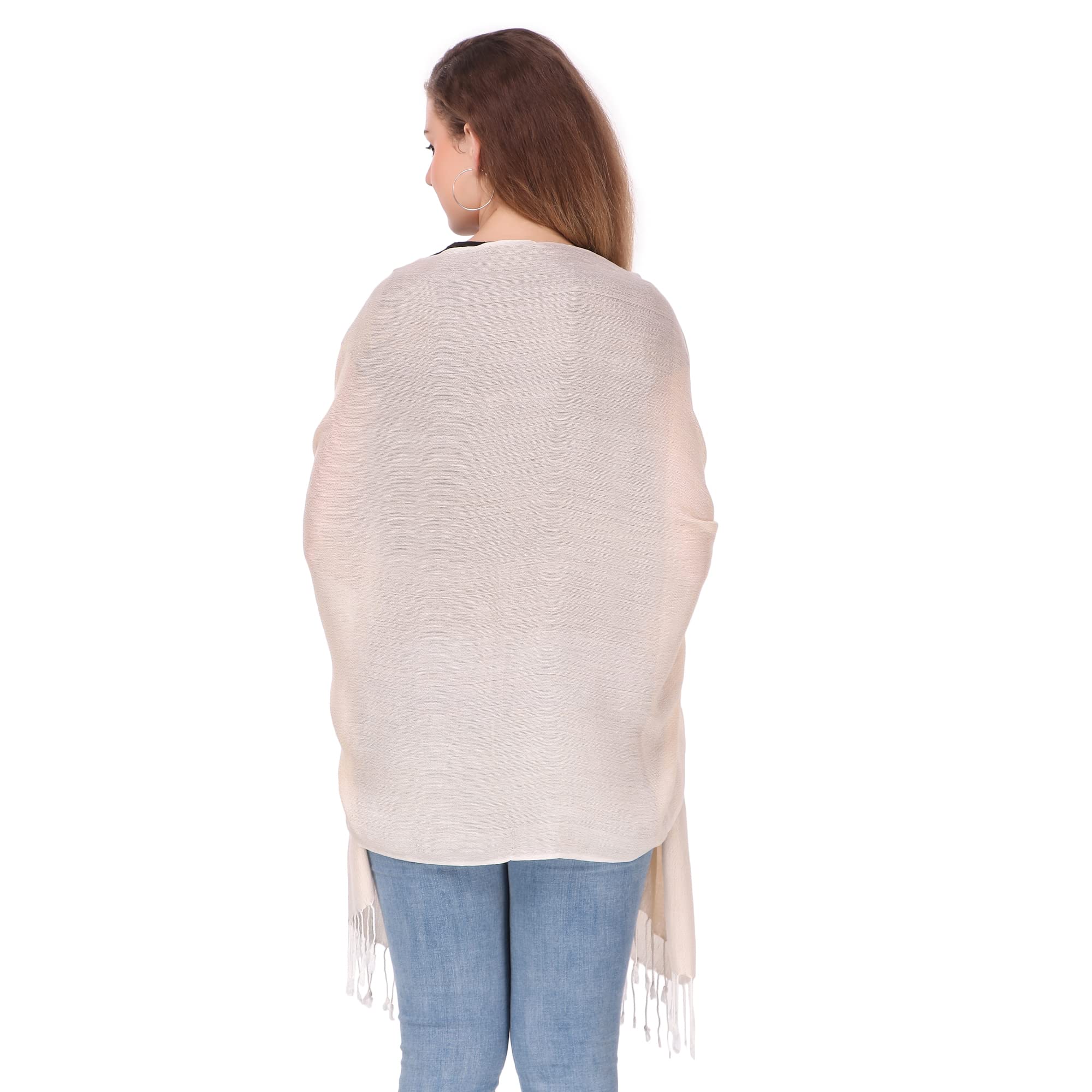 stole/scarf for girl/ladies Colour- Cream With Golden Zari soft viscose cotton blend ethnic pattern scarves pack of 1 ST-19