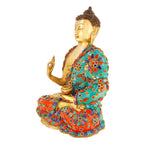 ARTVARKO Brass Buddha Showpiece Statue for Home Decor Living Room Office Desk Garden Table Decoration and Gifts 12 Inches