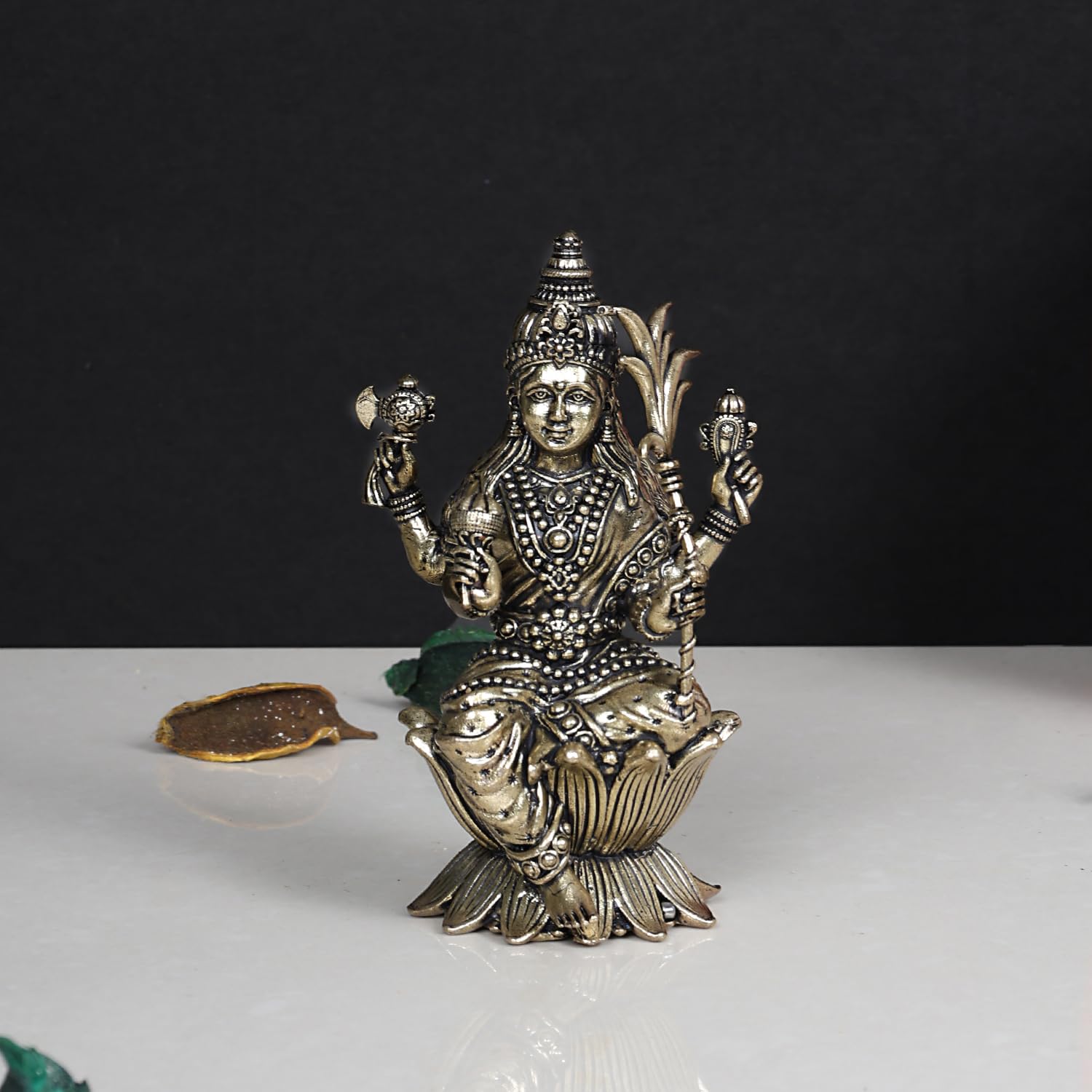 ARTVARKO Brass Goddess Rajarajeshvari MATA Lalitha Devi Statue for Home Decor Puja Mandir Temple 4 Inch