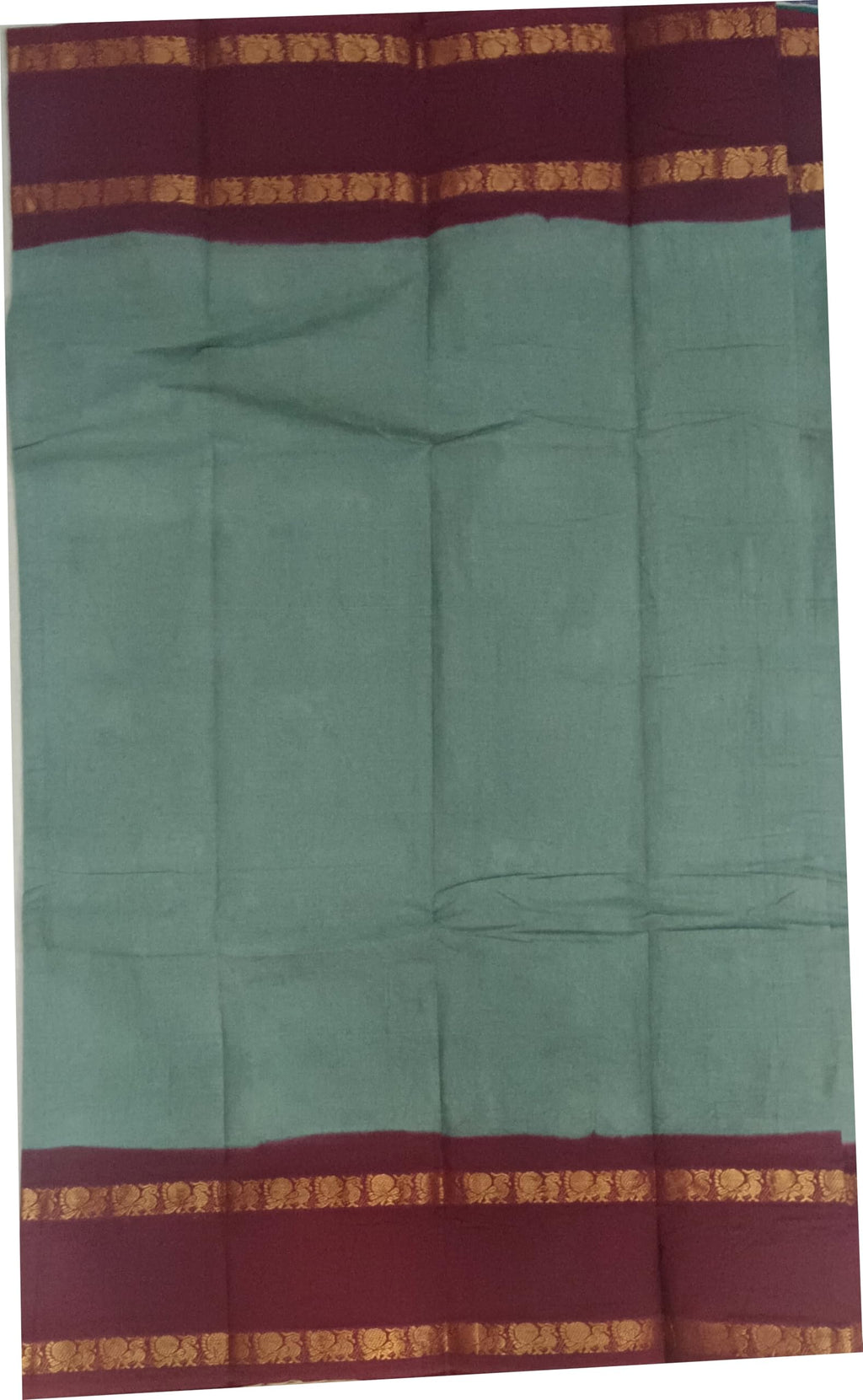 Madurai Sungudi Cotton Saree- small border withAdayar Plain saree (With OUT Blouse) For Women (Lightgreen red)